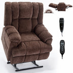 Fauteuil inclinable à double moteur avec relevage électrique et massage thermique, 158 kg, robuste
