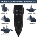 Fauteuil inclinable à double moteur avec relevage électrique et massage thermique, 158 kg, robuste