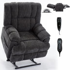Fauteuil inclinable à double moteur avec relevage électrique et massage thermique, 158 kg, robuste