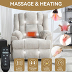 Fauteuil inclinable à double moteur avec relevage électrique et massage thermique, 158 kg, robuste
