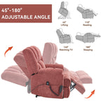 Fauteuil inclinable à double moteur avec relevage électrique et massage thermique, 158 kg, robuste