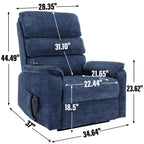 Fauteuil inclinable électrique à double moteur, fauteuil rembourré, canapé de massage chauffant avec minuterie, poches latérales et télécommande électrique