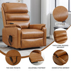 Fauteuil inclinable électrique à double moteur, fauteuil rembourré, canapé de massage chauffant avec minuterie, poches latérales et télécommande électrique