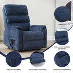 Fauteuil inclinable électrique à double moteur, fauteuil rembourré, canapé de massage chauffant avec minuterie, poches latérales et télécommande électrique