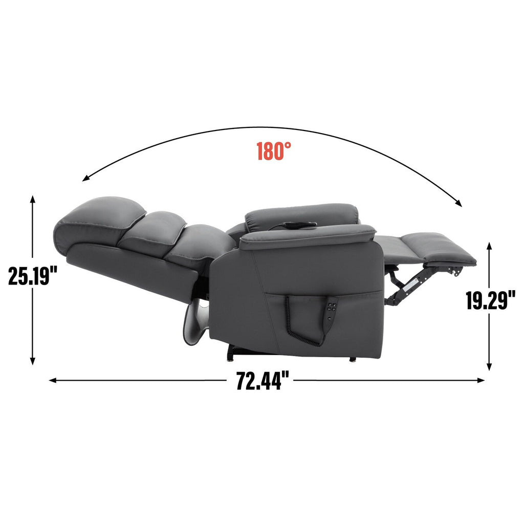 Fauteuil inclinable électrique à double moteur, fauteuil rembourré, canapé de massage chauffant avec minuterie, poches latérales et télécommande électrique