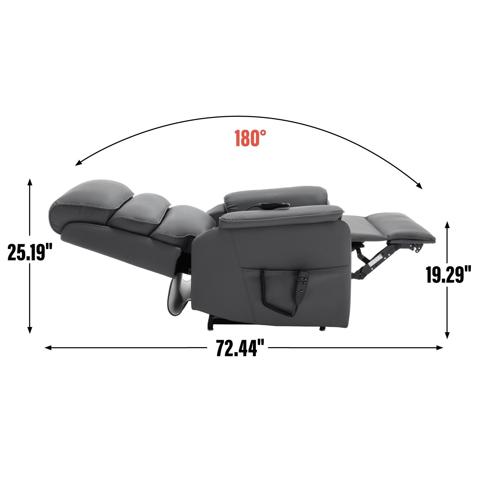 Fauteuil inclinable électrique à double moteur, fauteuil rembourré, canapé de massage chauffant avec minuterie, poches latérales et télécommande électrique
