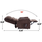 Fauteuil inclinable électrique à double moteur, fauteuil rembourré, canapé de massage chauffant avec minuterie, poches latérales et télécommande électrique