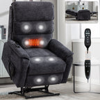 Fauteuil inclinable électrique à double moteur, fauteuil rembourré, canapé de massage chauffant avec minuterie, poches latérales et télécommande électrique