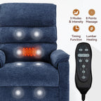 Fauteuil inclinable électrique à double moteur, fauteuil rembourré, canapé de massage chauffant avec minuterie, poches latérales et télécommande électrique