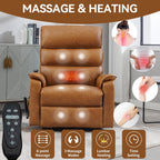 Fauteuil inclinable électrique à double moteur, fauteuil rembourré, canapé de massage chauffant avec minuterie, poches latérales et télécommande électrique