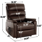 Fauteuil inclinable électrique à double moteur, fauteuil rembourré, canapé de massage chauffant avec minuterie, poches latérales et télécommande électrique