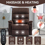 Fauteuil inclinable électrique à double moteur, fauteuil rembourré, canapé de massage chauffant avec minuterie, poches latérales et télécommande électrique