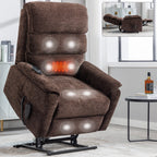 Fauteuil inclinable électrique à double moteur, fauteuil rembourré, canapé de massage chauffant avec minuterie, poches latérales et télécommande électrique