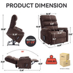 Fauteuil inclinable électrique à double moteur, fauteuil rembourré, canapé de massage chauffant avec minuterie, poches latérales et télécommande électrique