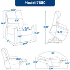 Fauteuil inclinable électrique à double moteur, fauteuil rembourré, canapé de massage chauffant avec minuterie, poches latérales et télécommande électrique