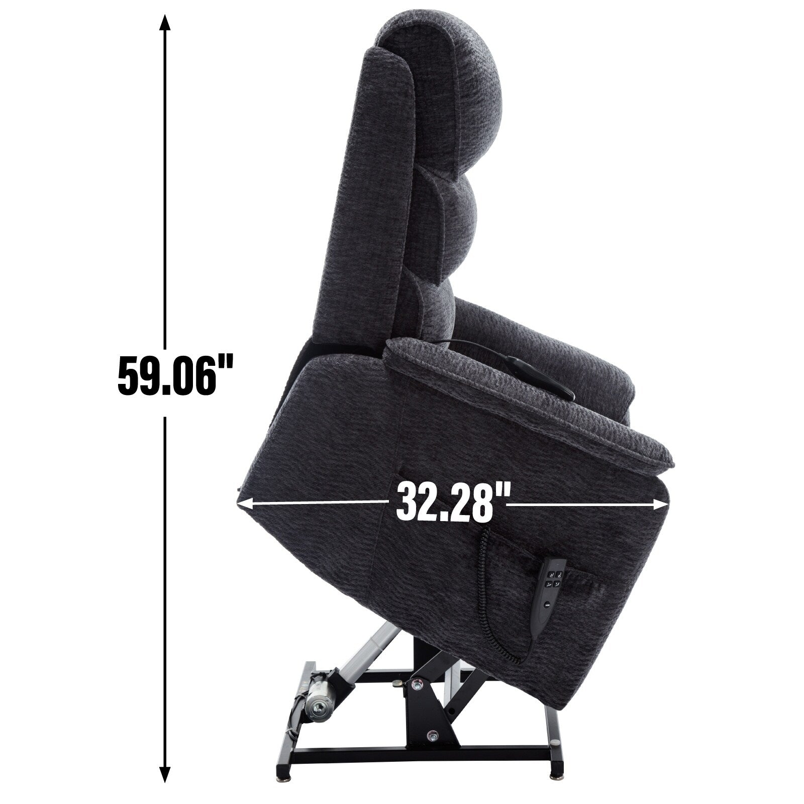 Fauteuil inclinable électrique à double moteur, fauteuil rembourré, canapé de massage chauffant avec minuterie, poches latérales et télécommande électrique