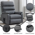 Fauteuil inclinable électrique à double moteur, fauteuil rembourré, canapé de massage chauffant avec minuterie, poches latérales et télécommande électrique