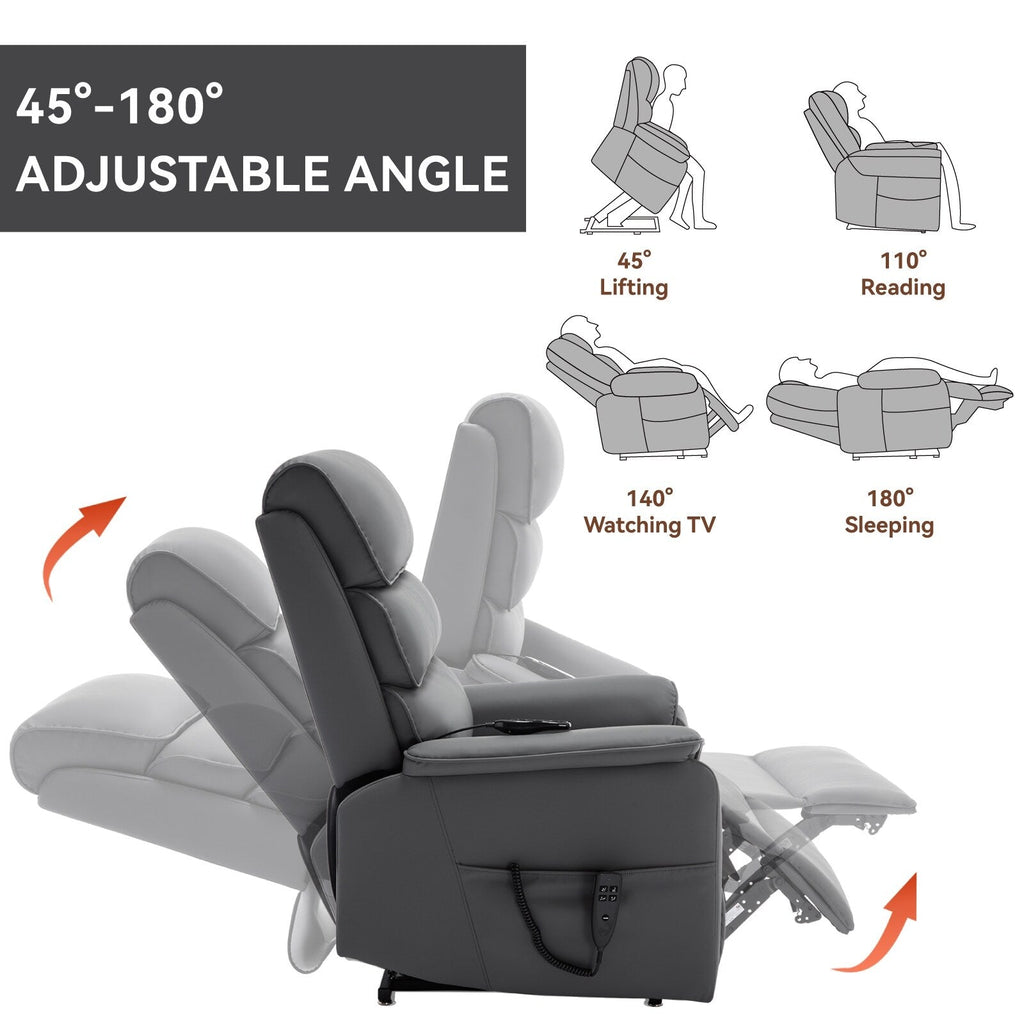 Fauteuil inclinable électrique à double moteur, fauteuil rembourré, canapé de massage chauffant avec minuterie, poches latérales et télécommande électrique