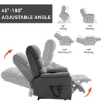 Fauteuil inclinable électrique à double moteur, fauteuil rembourré, canapé de massage chauffant avec minuterie, poches latérales et télécommande électrique