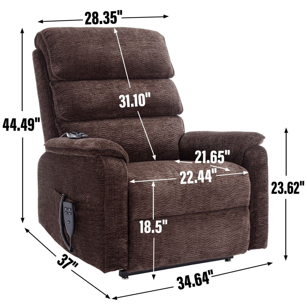 Fauteuil inclinable électrique à double moteur, fauteuil rembourré, canapé de massage chauffant avec minuterie, poches latérales et télécommande électrique