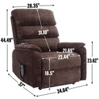 Fauteuil inclinable électrique à double moteur, fauteuil rembourré, canapé de massage chauffant avec minuterie, poches latérales et télécommande électrique