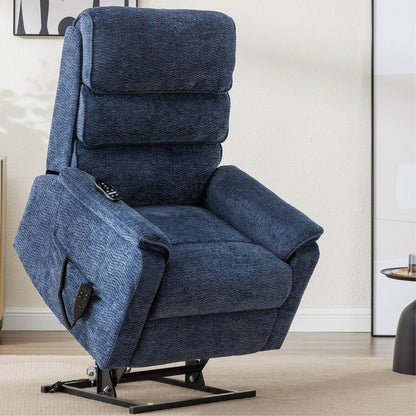 Fauteuil inclinable électrique à double moteur, fauteuil rembourré, canapé de massage chauffant avec minuterie, poches latérales et télécommande électrique