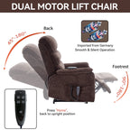 Fauteuil inclinable électrique à double moteur, fauteuil rembourré, canapé de massage chauffant avec minuterie, poches latérales et télécommande électrique