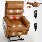 Fauteuil inclinable électrique à double moteur, fauteuil rembourré, canapé de massage chauffant avec minuterie, poches latérales et télécommande électrique