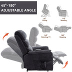 Fauteuil inclinable électrique à double moteur, fauteuil rembourré, canapé de massage chauffant avec minuterie, poches latérales et télécommande électrique