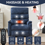 Fauteuil inclinable électrique à double moteur, fauteuil rembourré, canapé de massage chauffant avec minuterie, poches latérales et télécommande électrique