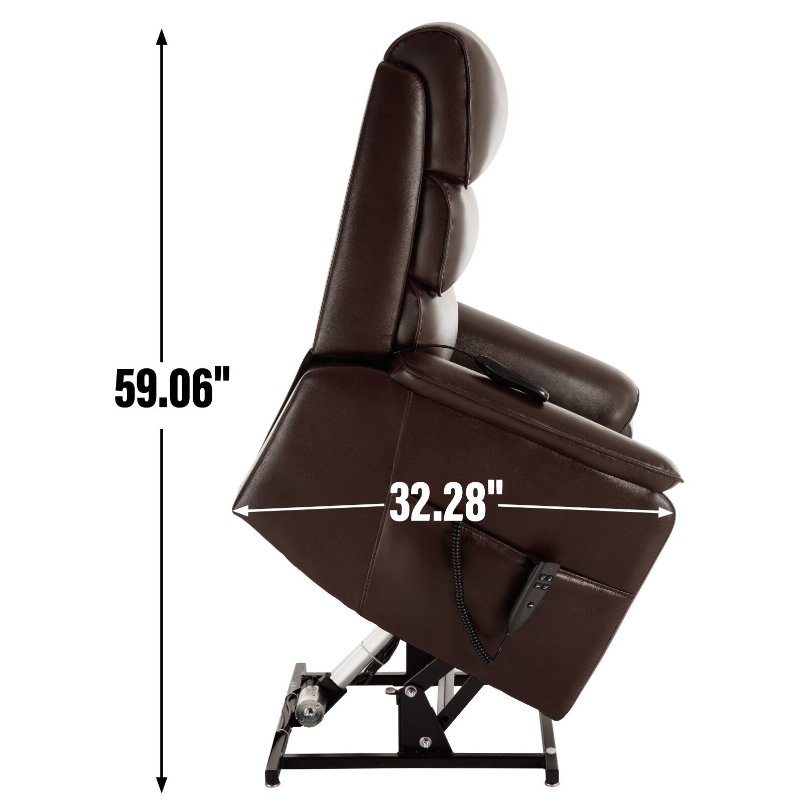 Fauteuil inclinable électrique à double moteur, fauteuil rembourré, canapé de massage chauffant avec minuterie, poches latérales et télécommande électrique