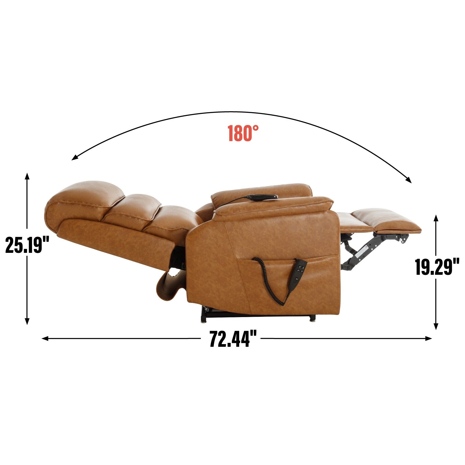 Fauteuil inclinable électrique à double moteur, fauteuil rembourré, canapé de massage chauffant avec minuterie, poches latérales et télécommande électrique