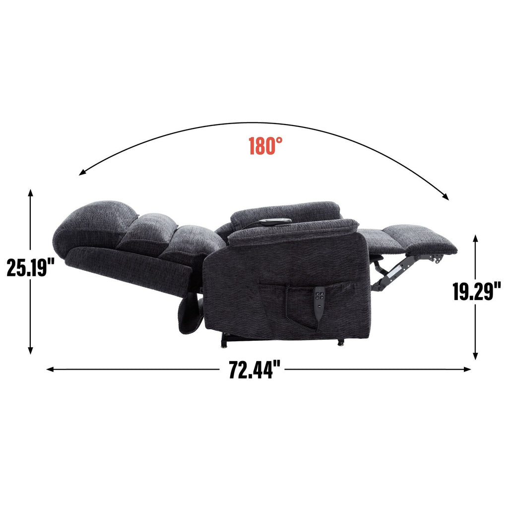 Fauteuil inclinable électrique à double moteur, fauteuil rembourré, canapé de massage chauffant avec minuterie, poches latérales et télécommande électrique