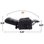 Fauteuil inclinable électrique à double moteur, fauteuil rembourré, canapé de massage chauffant avec minuterie, poches latérales et télécommande électrique