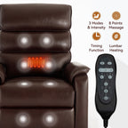 Fauteuil inclinable électrique à double moteur, fauteuil rembourré, canapé de massage chauffant avec minuterie, poches latérales et télécommande électrique
