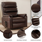 Fauteuil inclinable électrique à double moteur, fauteuil rembourré, canapé de massage chauffant avec minuterie, poches latérales et télécommande électrique