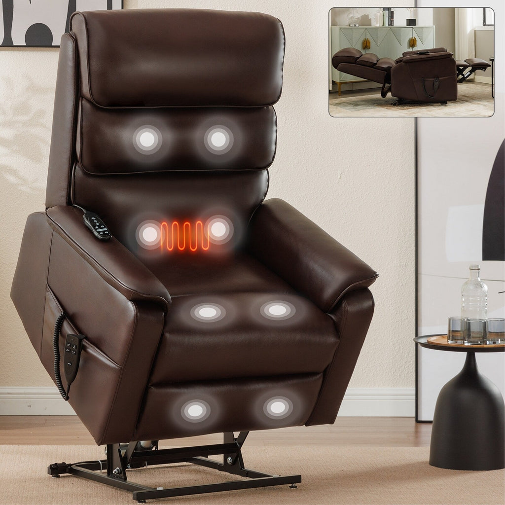 Fauteuil inclinable électrique à double moteur, fauteuil rembourré, canapé de massage chauffant avec minuterie, poches latérales et télécommande électrique