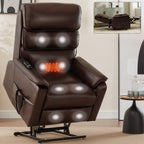 Fauteuil inclinable électrique à double moteur, fauteuil rembourré, canapé de massage chauffant avec minuterie, poches latérales et télécommande électrique