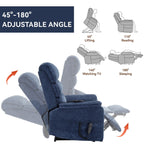 Fauteuil inclinable électrique à double moteur, fauteuil rembourré, canapé de massage chauffant avec minuterie, poches latérales et télécommande électrique