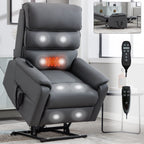 Fauteuil inclinable électrique à double moteur, fauteuil rembourré, canapé de massage chauffant avec minuterie, poches latérales et télécommande électrique