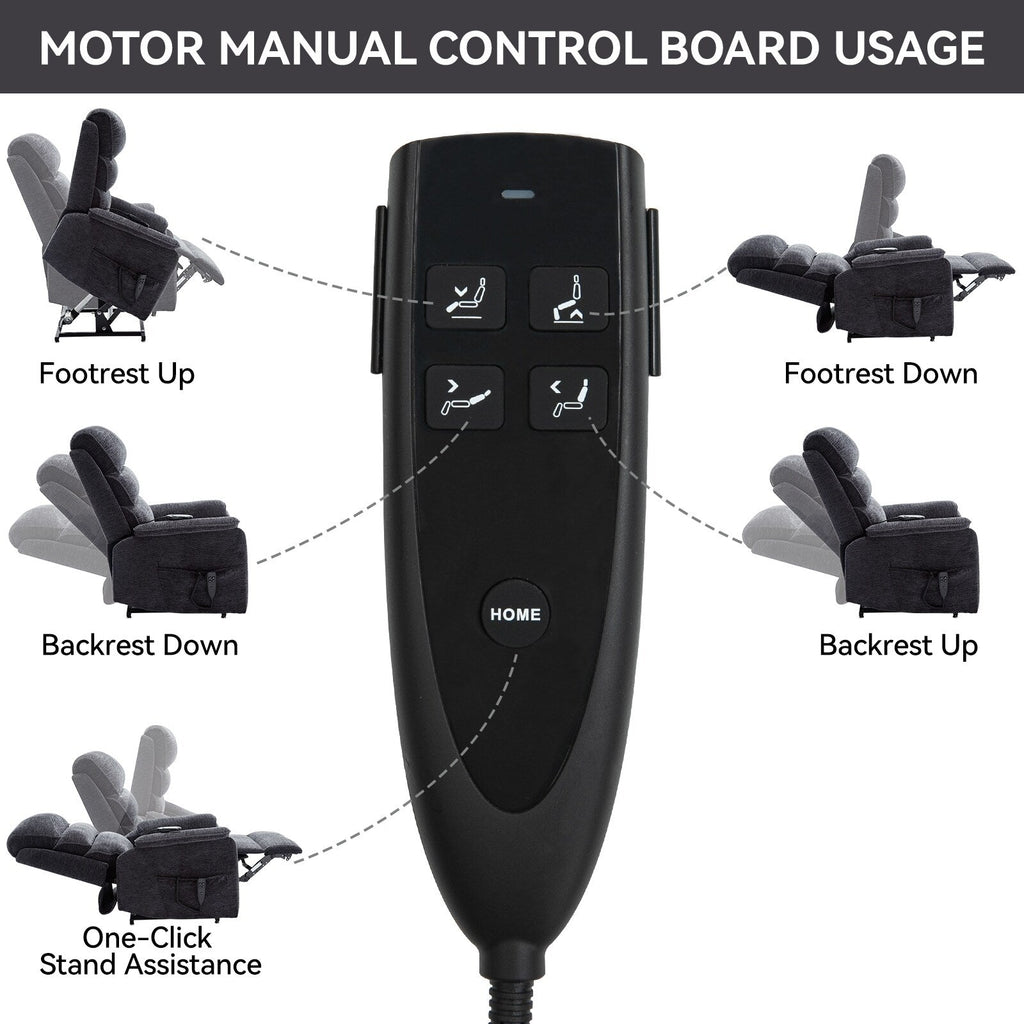 Fauteuil inclinable électrique à double moteur, fauteuil rembourré, canapé de massage chauffant avec minuterie, poches latérales et télécommande électrique