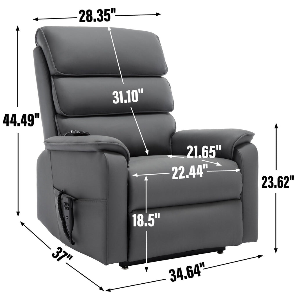 Fauteuil inclinable électrique à double moteur, fauteuil rembourré, canapé de massage chauffant avec minuterie, poches latérales et télécommande électrique