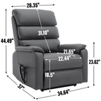 Fauteuil inclinable électrique à double moteur, fauteuil rembourré, canapé de massage chauffant avec minuterie, poches latérales et télécommande électrique