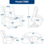 Fauteuil inclinable électrique à double moteur, fauteuil rembourré, canapé de massage chauffant avec minuterie, poches latérales et télécommande électrique
