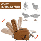 Fauteuil inclinable électrique à double moteur, fauteuil rembourré, canapé de massage chauffant avec minuterie, poches latérales et télécommande électrique