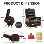 Fauteuil inclinable électrique à double moteur, fauteuil rembourré, canapé de massage chauffant avec minuterie, poches latérales et télécommande électrique
