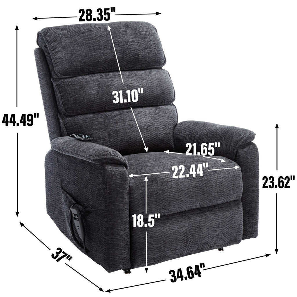 Fauteuil inclinable électrique à double moteur, fauteuil rembourré, canapé de massage chauffant avec minuterie, poches latérales et télécommande électrique