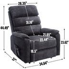 Fauteuil inclinable électrique à double moteur, fauteuil rembourré, canapé de massage chauffant avec minuterie, poches latérales et télécommande électrique