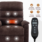 Fauteuil inclinable électrique à double moteur, fauteuil rembourré, canapé de massage chauffant avec minuterie, poches latérales et télécommande électrique