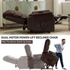 Fauteuil inclinable électrique à double moteur, fauteuil rembourré, canapé de massage chauffant avec minuterie, poches latérales et télécommande électrique